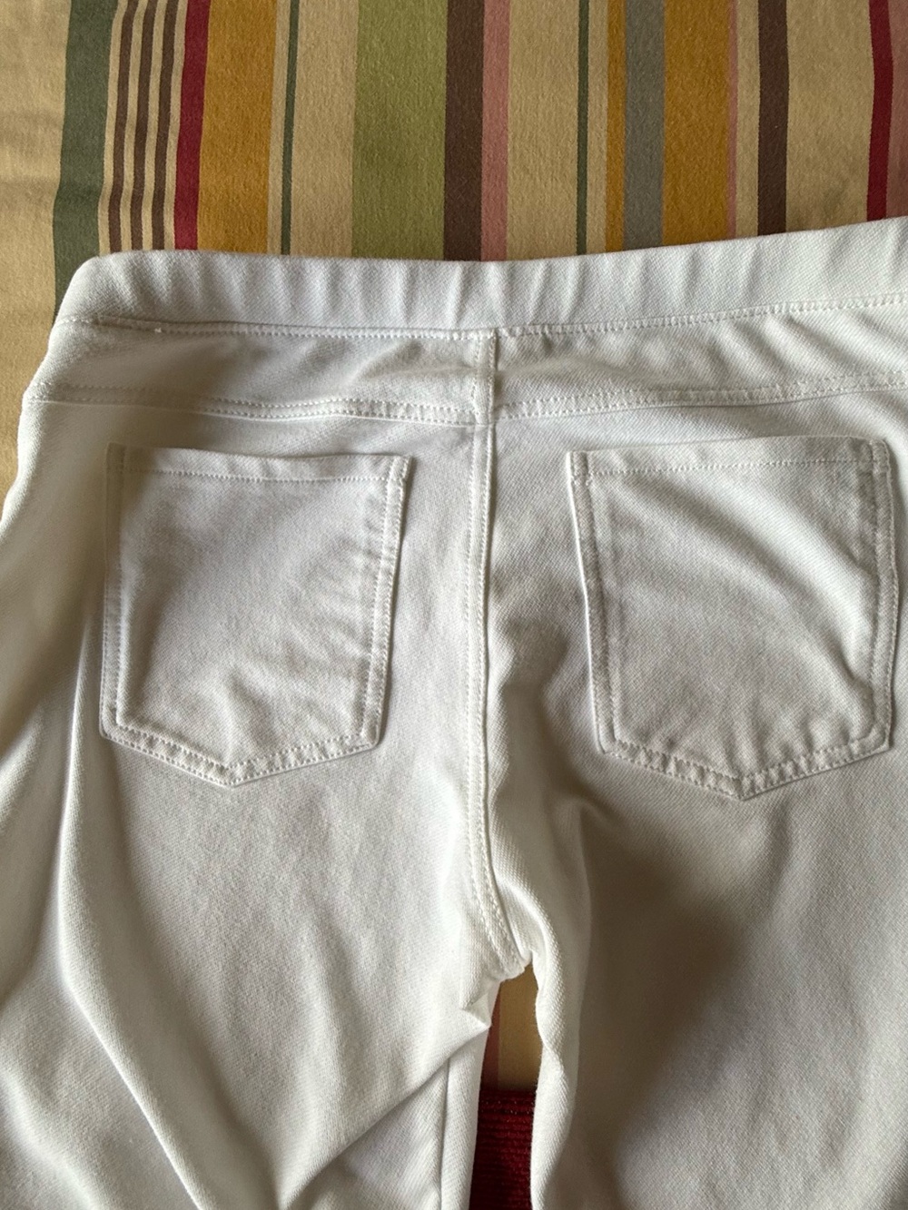 Women’s White Stretch Ponte Pants - Picture 2 of 3
